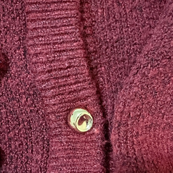 Sincerely Jules Deep Red Button-Up Cardigan - Picture 4 of 5